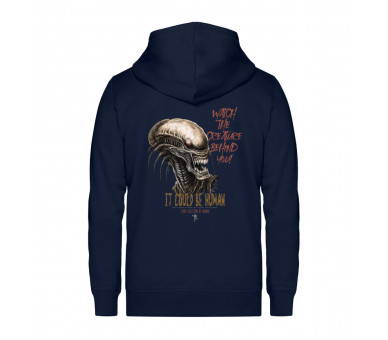 Watch the creature behind you (EN) - Unisex Organic Zipper ST/ST