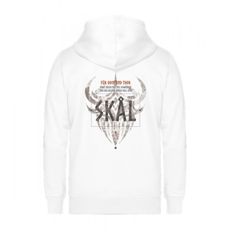 Skal - für Odin und Thor (DE auf hell) - Unisex Organic Zipper ST/ST