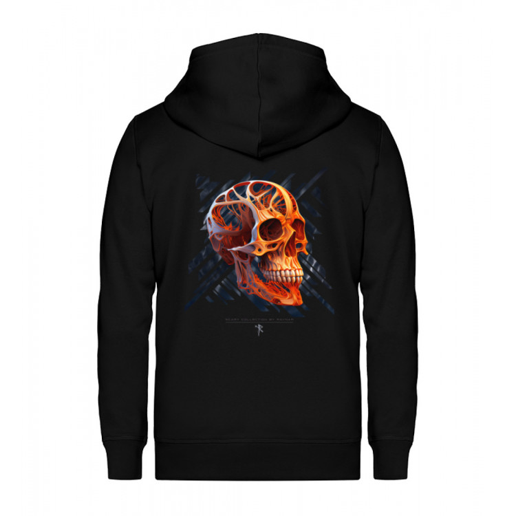 Ein Totenkopf in Orange - Unisex Organic Zipper ST/ST