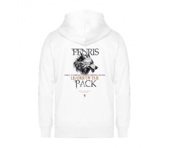 Fenris - Leader of the pack (auf weiss) - Unisex Organic Zipper ST/ST