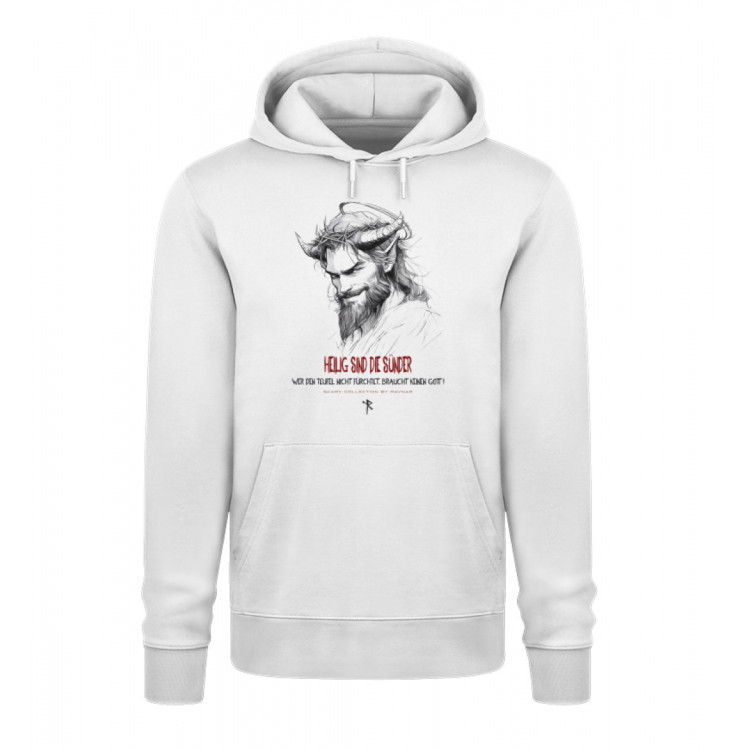 Jesus vs. Teufel - Heilig sind die Sünder (auf weiß) - Unisex Organic Hoodie 2.0 ST/ST