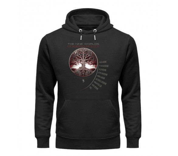 Yggdrasil and the nine worlds (EN) - Unisex Organic Hoodie