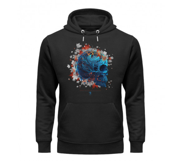 Skull and leaves - Unisex Organic Hoodie