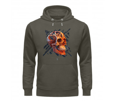 Ein Totenkopf in Orange - Unisex Organic Hoodie