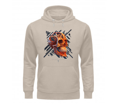 Ein Totenkopf in Orange - Unisex Organic Hoodie