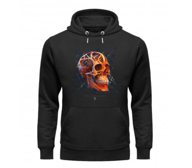 Ein Totenkopf in Orange - Unisex Organic Hoodie