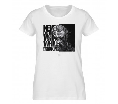 Never disturb a viking while drinking (EN) - Damen Premium Organic Shirt