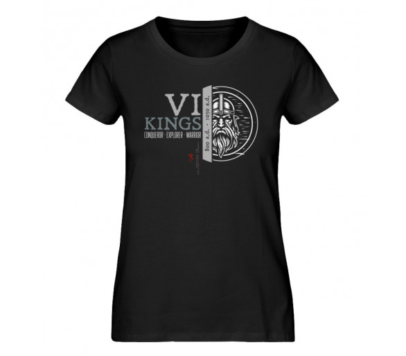 Vikings - Conqueror, Explorer, Warrior (EN auf dunkel) - Damen Premium Organic Shirt