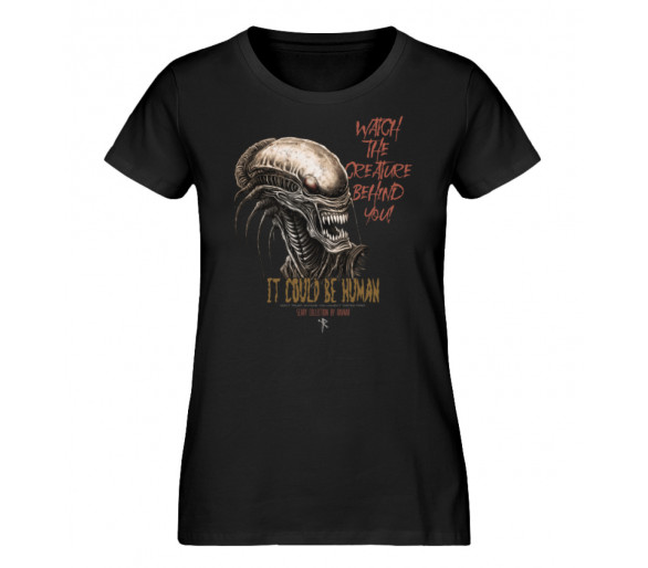 Watch the creature behind you (EN) - Damen Premium Organic Shirt